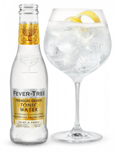 Premium Indian Tonic Water Flasche mit Glas